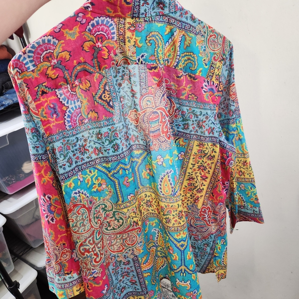 Lauren Ralph Lauren Boho Button Down Top - Picture 4 of 5